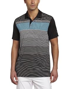 Puma Golf NA Men's Engineered Stripe Tech Polo Tee, Black/White, Large
