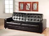 Grace 3 Seater Sofa Bed in Chocolate Brown Leather
