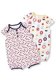 2 Pack Pure Cotton Ditsy Floral All-in-Ones