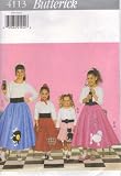 Butterick Sewing Pattern 4113 for Girl's Fifties Style Poodle / Rock'nRoll Skirt, Sizes 4-5,6-7,8-10,12-14