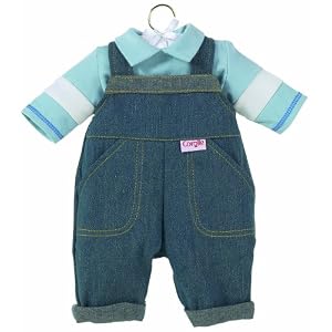 Corolle Denim Overalls Set, fits 17 inch baby dolls by