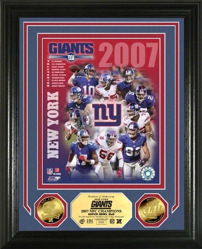 Buy 2007 New York Giants NFC Champions Photo Mint with two 24KT Gold Coins by No manufacturer