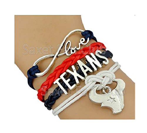 Houston Texans Infinity Bracelet Love NFL Football Charm