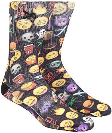ODD SOX Emoji Mens Tube Socks, Black Combo