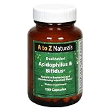 A to Z Naturals Acidophilus & Bifidus, Dual Action, Capsules, 100 capsules