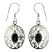 Sterling Silver Smokey Quartz Gemstone Jeweley Dangle-Earrings 1.55 inches