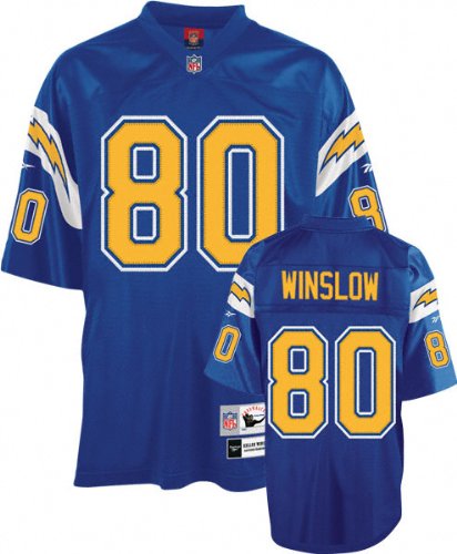 Kellen Winslow Blue Reebok NFL Premier 1981 Throwback San Diego Chargers Jersey - 5XL