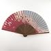 Japanese Silk Handheld Fan, Pink and Grey Small Flowers HF87