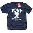 FDNY T-SHIRT, Officially Licensed Crewneck New York Fire Department Athletic Tee, Navy
