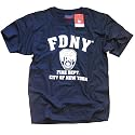 FDNY T-SHIRT, Officially Licensed Crewneck New York Fire Department Athletic Tee, Navy