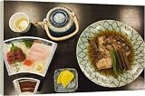 Box Canvas Print of A traditional Japanese meal of sushi and fish head from Robert Harding