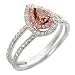 7/8ct Brown Pear-shaped 14k White Gold Diamond Ring