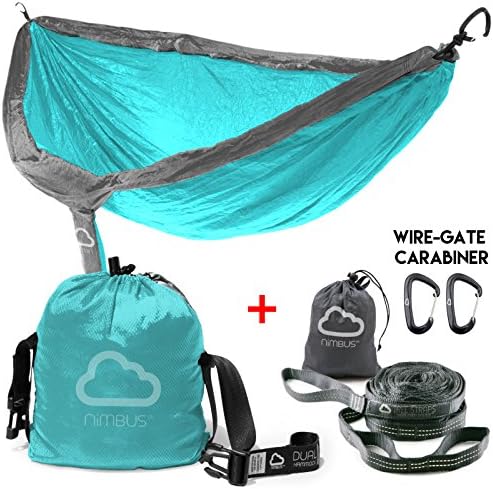 40% OFF FLASH SALE! Double Outdoor Camping Nylon Hammock with Tree Straps &amp; Premium Carabiner [Complete Hammock Set] - Designed in USA | Top Rated | Built to Last | by Nimbus Hammock