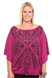 Torrid Plus Size Magenta Boho Flutter Sleeve Tee