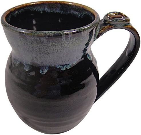 Healing Stone Mugs, Handcrafted Unique Mugs Feature Energy Stones (Focus: Deep Blue with Tiger's Eye)