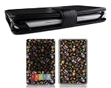 Bundle Monster Barnes & Noble Nook Genuine Leather Case Cover Jacket + Skin Art Decal Sticker + Screen Protector Ebook Accessories Combo - Fit 3G and Wifi Version