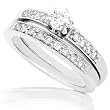 1/2ctw Round Brilliant Diamond Wedding Ring Set&nbsp;in 14k White Gold (HI/I1)