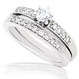 1/2ctw Round Brilliant Diamond Wedding Ring Setin 14k White Gold (HI/I1)