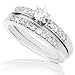 1/2ctw Round Brilliant Diamond Wedding Ring Setin 14k White Gold (HI/I1)