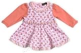 Circle Flower Print Ruffle Trim Dress