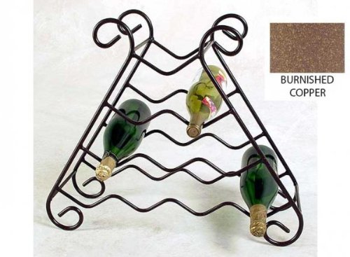 Burnished Copper 10 Bottle Wrought Iron Wine Rack (Burnished Copper) (20″H x 23″W x 8″D)