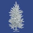 2' Pre-Lit Sparkling Silver Artificial Tinsel Christmas Tree - Clear Lights