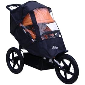 Tike Tech Single All Terrain X3 Sport All Season Stroller Cover, Black/Clear
