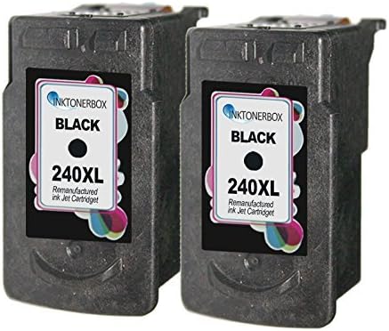 InkTonerBox Remanufactured Canon PG 240 XL Ink Cartridge High Yield 2 Black Show Ink Level For PIXMA MG 2120 2220 3120 3122 3220 3222 4120 4220 3520 MX 372 392 432 439 452 459 512 523