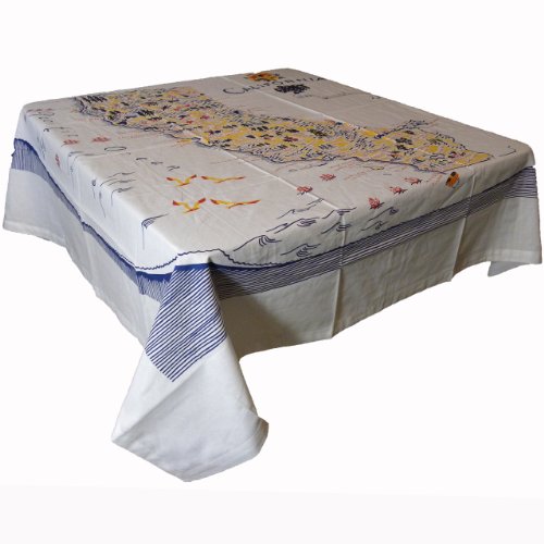 California Souvenir Tablecloth 1950 s Brock Rosenhain