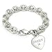 Sweet 16 Designer Inspired Silver Heart Charm Bracelet
