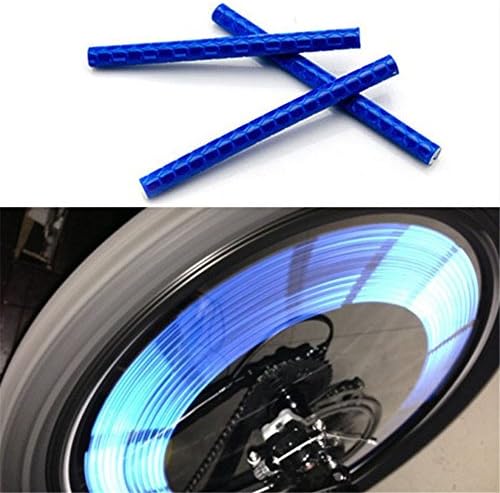Ziopp 12pcs Bicycle Wheel Spoke Reflector Reflective Strip Clip Tube (Blue)
