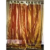 GiftIdea-2OrganzaCopperGldSariCurtainsDrapesPanelW.E.