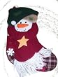 Christmas Stocking-Snowman Face