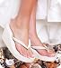 Bridal Flip Flops Wedge with Crystals Ivory Color