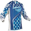 Fly Racing Kinetic Mesh Men's Motocross Motorcycle Jersey w/ Free B&F Heart Sticker Bundle - Blue/Silver