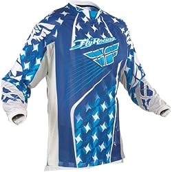 Fly Racing Kinetic Mesh Men's Motocross Motorcycle Jersey - Blue/Silver