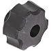 DimcoGray Black Thermoplastic Fluted Torque Knob Female, Thru Hole Brass Insert: 5/16-18" Thread x 5/8" Depth, 1-1/2" Diameter x 1" Height x 3/4" Hub Diameter x 3/8 Hub Length (Pack of 10)
