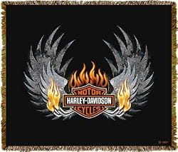Harley-Davidson&reg; Motorcycles Pipe Wings Throw Blanket