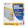 C-Line Colored Tab Paper Index Dividers, 5-Color, 5-Pack, Fits Standard 3-Ring Binder, 05350
