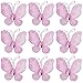 50pcs Wired Mesh Stocking Glitter Butterflies - Pink
