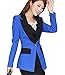 Aro Lora Women's Long Sleeve Color Block Lapel One Button Jacket Blazer Suit