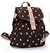 ZPS Fashion Girls Canvas Pastoral Floral Flower Leisure Backpack School Bag (Brown)