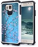 NageBee Dual Layer Protector Defender Case for Samsung Galaxy Alpha - Hybrid Plum Blossom