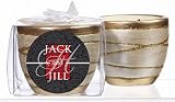 Baby Keepsake: Black Floral Pattern Monogram Personalized Elegant Scented Pottery Vot (Set of 24)