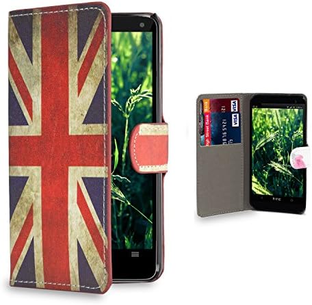 32nd® Designer book wallet PU leather case cover for Huawei Ascend G6 (4G) + screen protector and cleaning cloth - Union Jack
