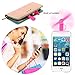 Bon Venu Micro USB Mini iPhone Fan, Portable Dock Cool Cooler Rotating Fan, Cooling Solution Quiet, Foldable Personal Fan for iPad, iPhone, Android Phone Color Pink
