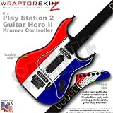 Red, White and Blue Skin by WraptorSkinz TM fits PS2 Guitar Hero II ( 2 ) Kramer Guitar Controllers (GUITAR NOT INCLUDED)