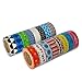 Premium Washi Masking Tape Collection (SET OF 16) by Kimono Tape - Vibrant Decorative Japanese Paper Tapes - Special Edition I