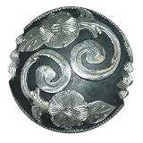 Metalab Black Satin Floral Concho