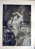 1891 BOUDOIR LADY PORTRAIT CZACHORSKI OLD PRINT